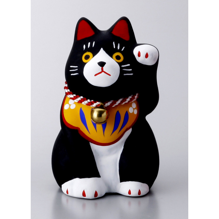 福招き 黒八割れ猫